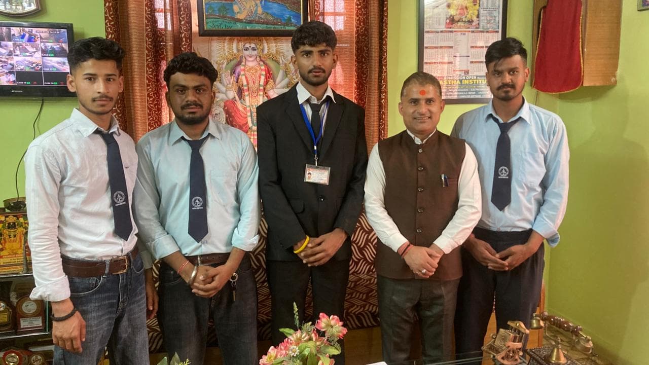 Students and leadership in Aastha Institute office