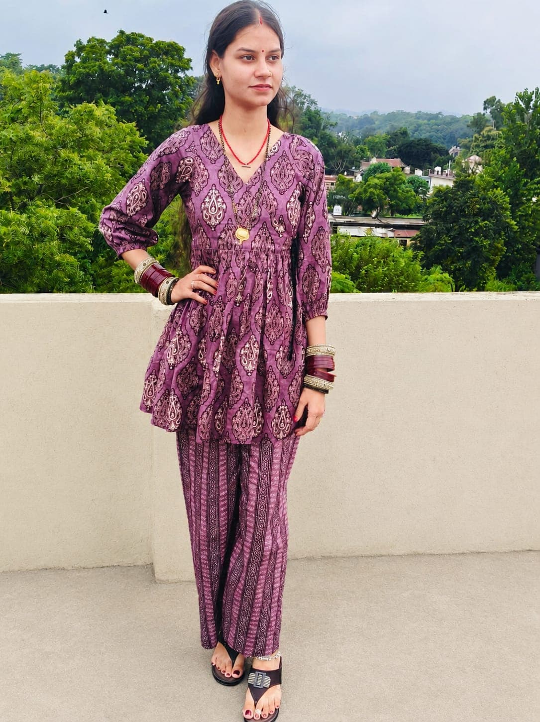 Fashion designing student in ethnic outfit at Ispur campus